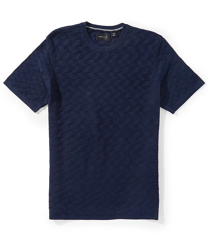 Perry Ellis Textured Short Sleeve Sweater Shirt
