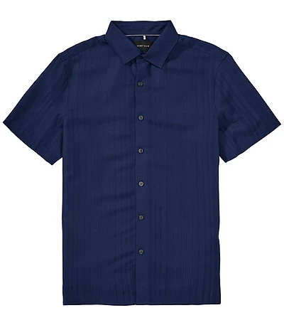 Perry Ellis Tonal Stripe Short Sleeve Woven Shirt