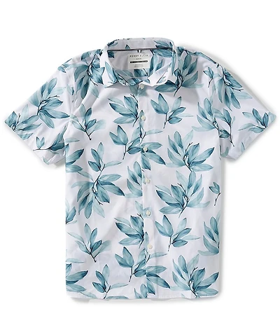 Perry Ellis Tropical Print Short Sleeve Woven Shirt