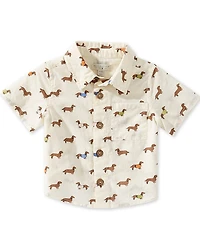 Blue Rooster by Pink Chicken Baby Boys Dachshunds Jack Shirt