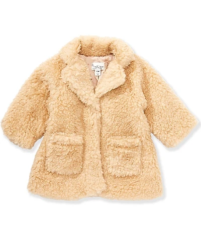 Pippa & Julie Baby Girls Long-Sleeve Fuzzy Coat