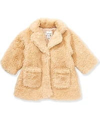 Pippa & Julie Baby Girls Long-Sleeve Fuzzy Coat