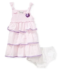 Pippa & Julie Baby Girls Spaghetti Strap Smocked Ric-Rac Sundress