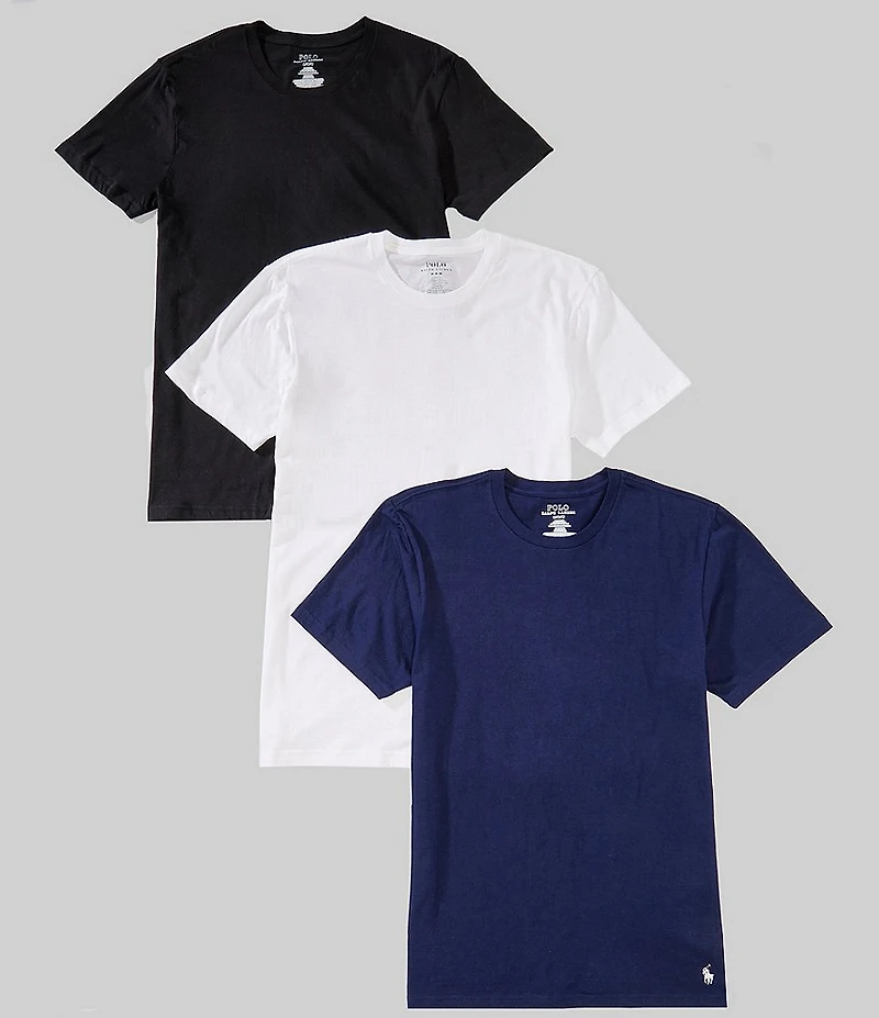 Polo Ralph Lauren Assorted Solid Crewneck Cotton Undershirts 3-Pack