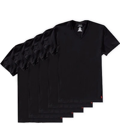 Polo Ralph Lauren Assorted Solid V-Neck Undershirts 5-Pack