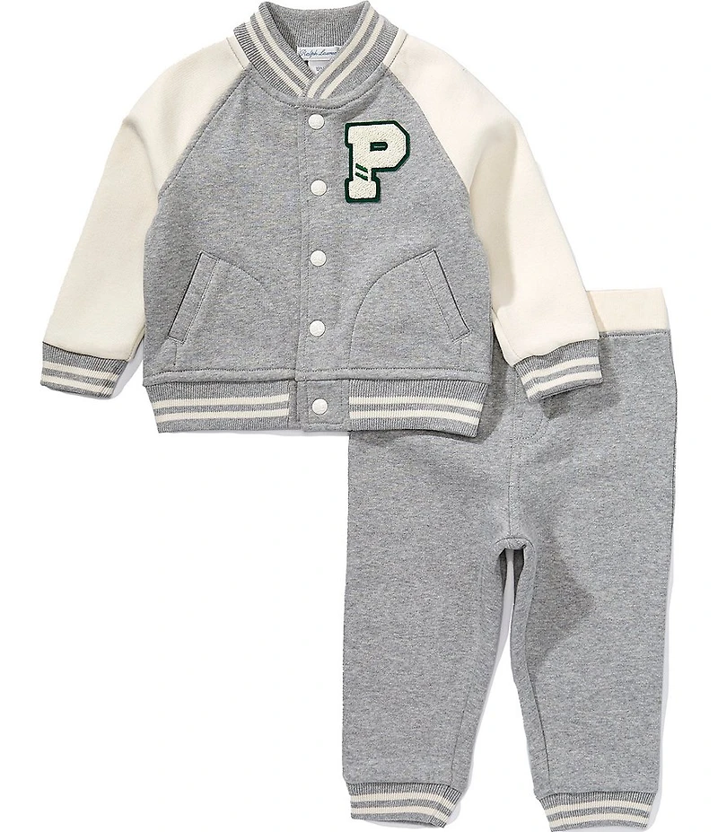 Ralph Lauren Baby Boys Fleece Baseball Jacket & Jogger Pants Set
