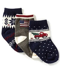 Polo Ralph Lauren Baby Boys Holiday RL Truck Socks 3-Pack