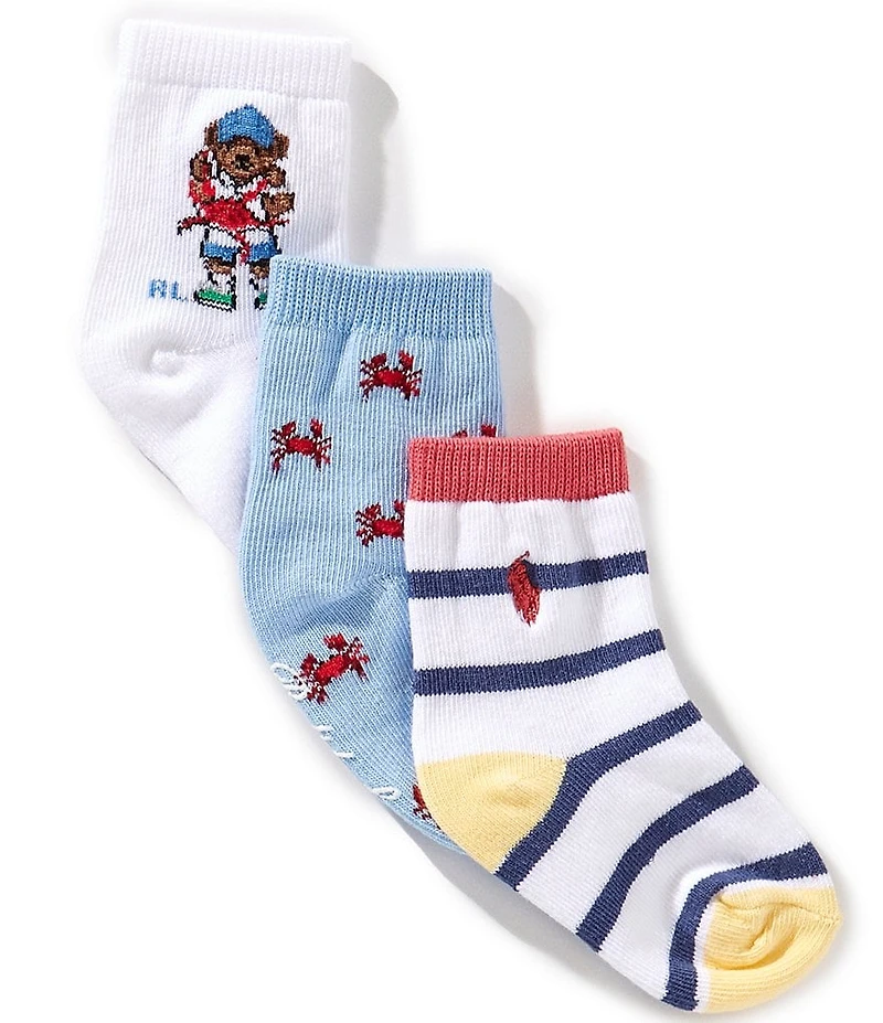 Polo Ralph Lauren Baby Boys Months Crab Bear 3-Pack Socks