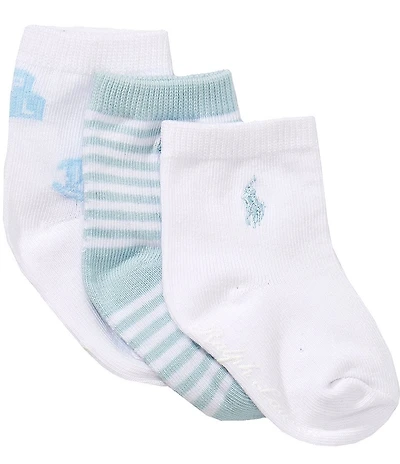 Polo Ralph Lauren Baby Boys Organic Cotton Tossed Bear 3-Pack Socks
