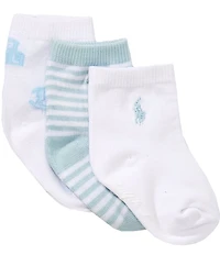 Polo Ralph Lauren Baby Boys Organic Cotton Tossed Bear 3-Pack Socks
