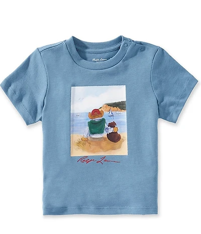Polo Ralph Lauren Baby Boys Short Sleeve Bear Fishing T-Shirt