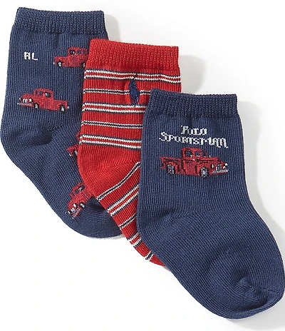 Polo Ralph Lauren Baby Boys Vintage Truck Socks 3-Pack