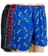 Polo Ralph Lauren Bear Printed/Plaid 3#double; Boxer Brief 3-Pack