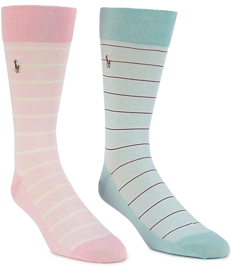 Polo Ralph Lauren Big & Tall Hyde Park Oxford Stripe Socks 2-Pack