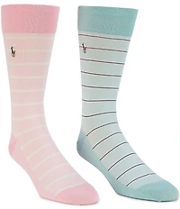 Polo Ralph Lauren Big & Tall Hyde Park Oxford Stripe Socks 2-Pack