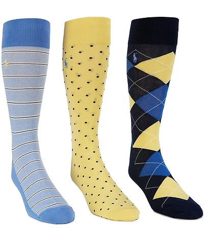 Polo Ralph Lauren Big & Tall Patterned Socks 3-Pack