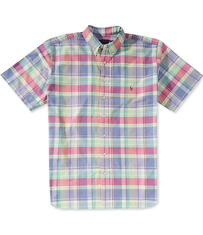 Polo Ralph Lauren Big & Tall Plaid Oxford Short Sleeve Woven Shirt