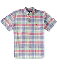 Polo Ralph Lauren Big & Tall Plaid Oxford Short Sleeve Woven Shirt