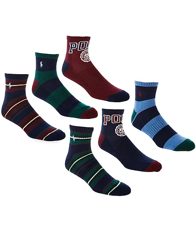 Polo Ralph Lauren Big & Tall Polo Crest Quarter Socks 6-Pack