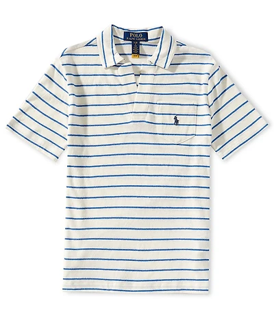 Polo Ralph Lauren Big Boys Short-Sleeve Striped Linen-Blend Polo Shirt