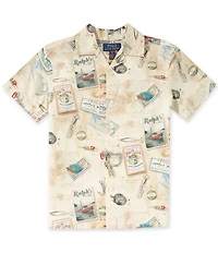 Polo Ralph Lauren Big Boys Fishing-Print Stretch Chino Camp Shirt