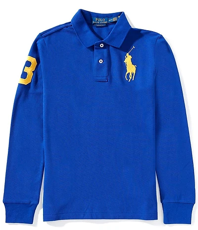 Polo Ralph Lauren Big Boys Long-Sleeve Big Pony Mesh Polo Shirt