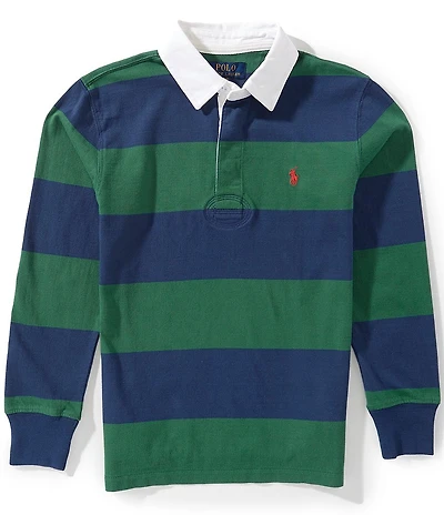 Polo Ralph Lauren Big Boys Long-Sleeve Iconic Bold Stripe Rugby Shirt
