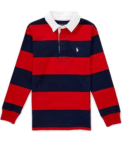 Polo Ralph Lauren Big Boys Long-Sleeve Iconic Bold-Stripe Rugby Shirt