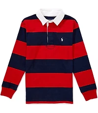 Polo Ralph Lauren Big Boys Long-Sleeve Iconic Bold-Stripe Rugby Shirt