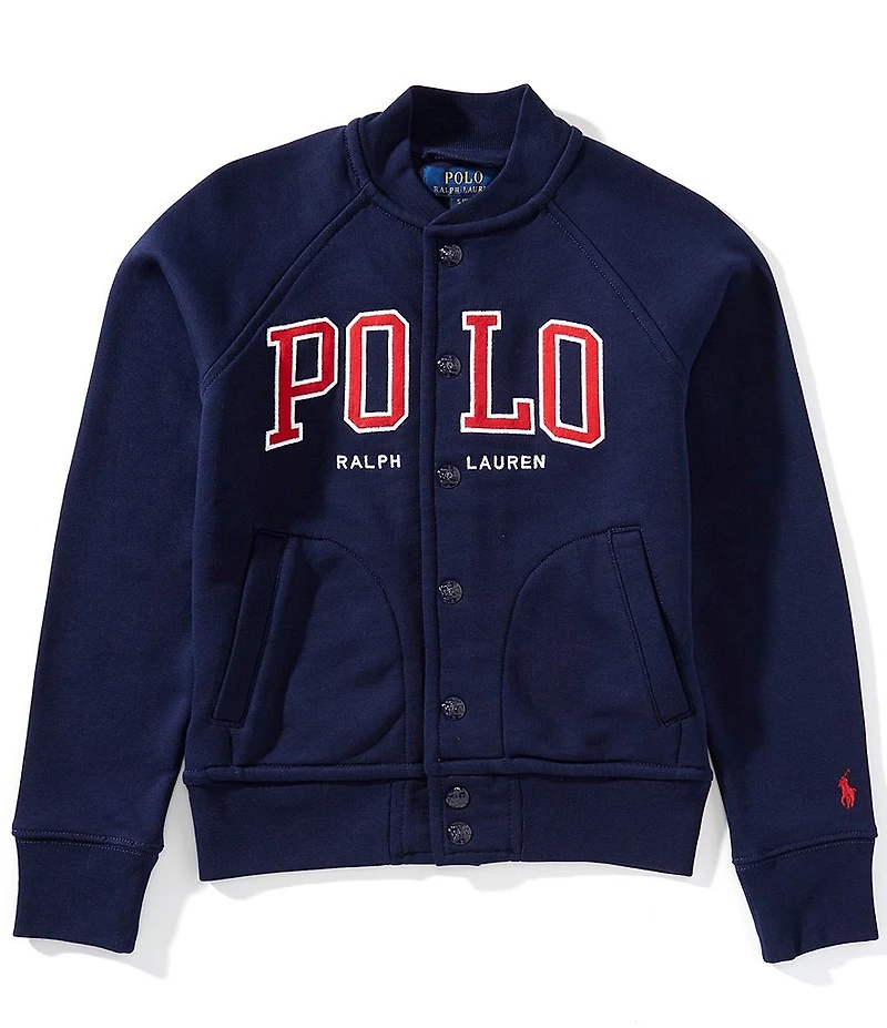 Polo Ralph Lauren Big Boys Long-Sleeve Logo Fleece Baseball Jacket