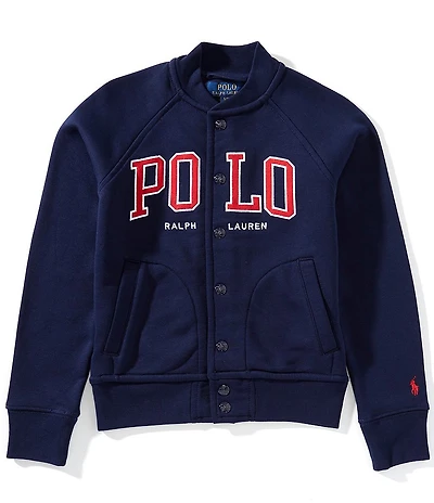 Polo Ralph Lauren Big Boys Long-Sleeve Logo Fleece Baseball Jacket