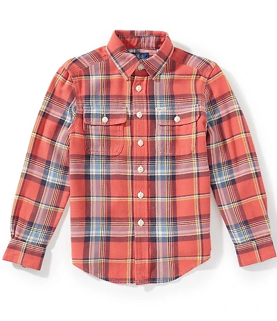 Polo Ralph Lauren Big Boys Long-Sleeve Plaid Flannel Workshirt