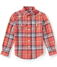 Polo Ralph Lauren Big Boys Long-Sleeve Plaid Flannel Workshirt