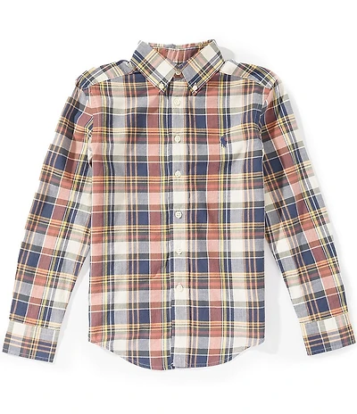 Polo Ralph Lauren Big Boys Long Sleeve Plaid Madras Shirt