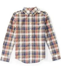 Polo Ralph Lauren Big Boys Long Sleeve Plaid Madras Shirt