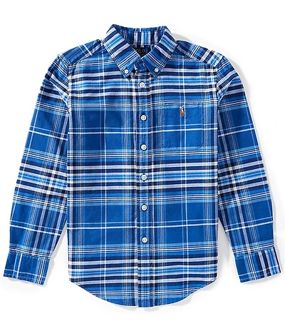 Polo Ralph Lauren Big Boys Long-Sleeve Plaid Oxford Shirt