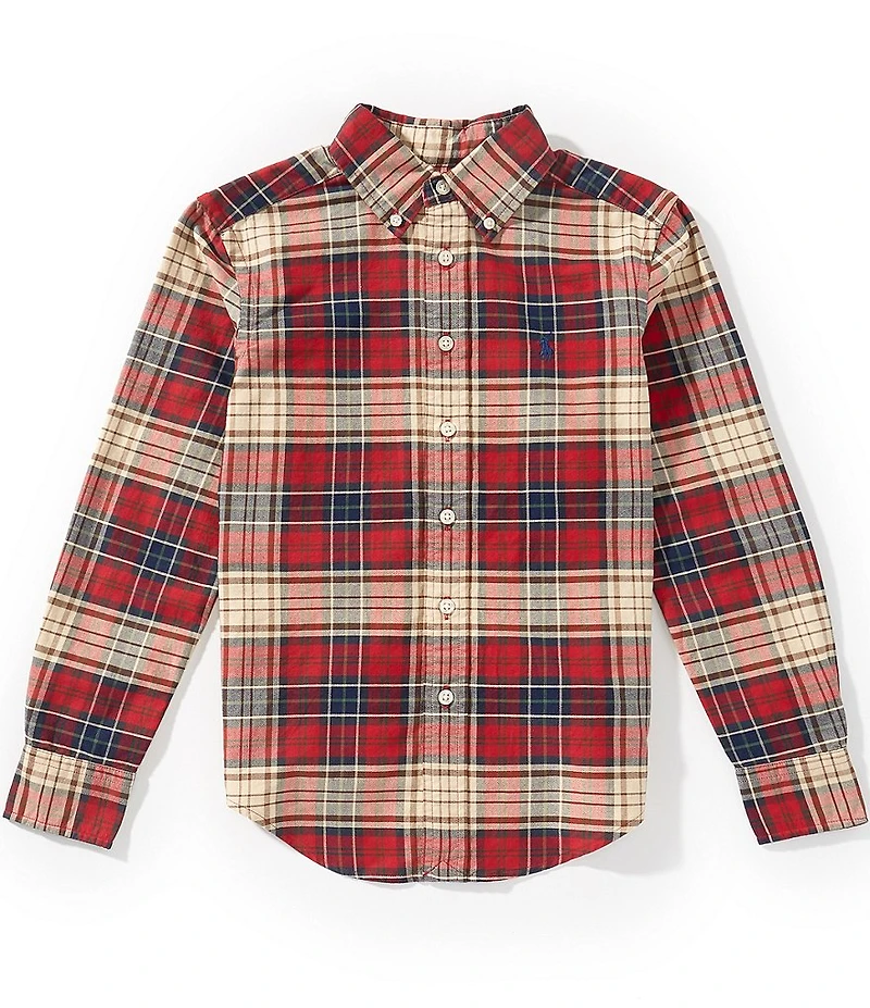 Polo Ralph Lauren Big Boys Long-Sleeve Plaid Oxford Shirt