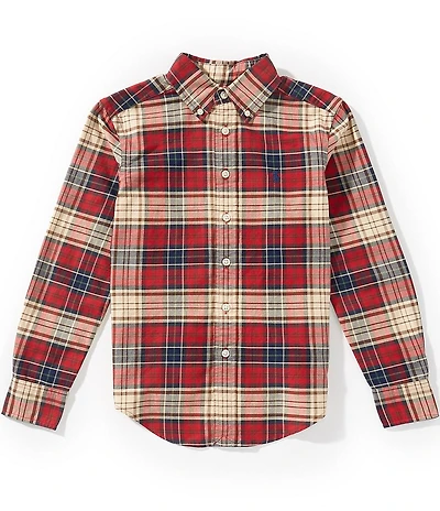 Polo Ralph Lauren Big Boys Long-Sleeve Plaid Oxford Shirt