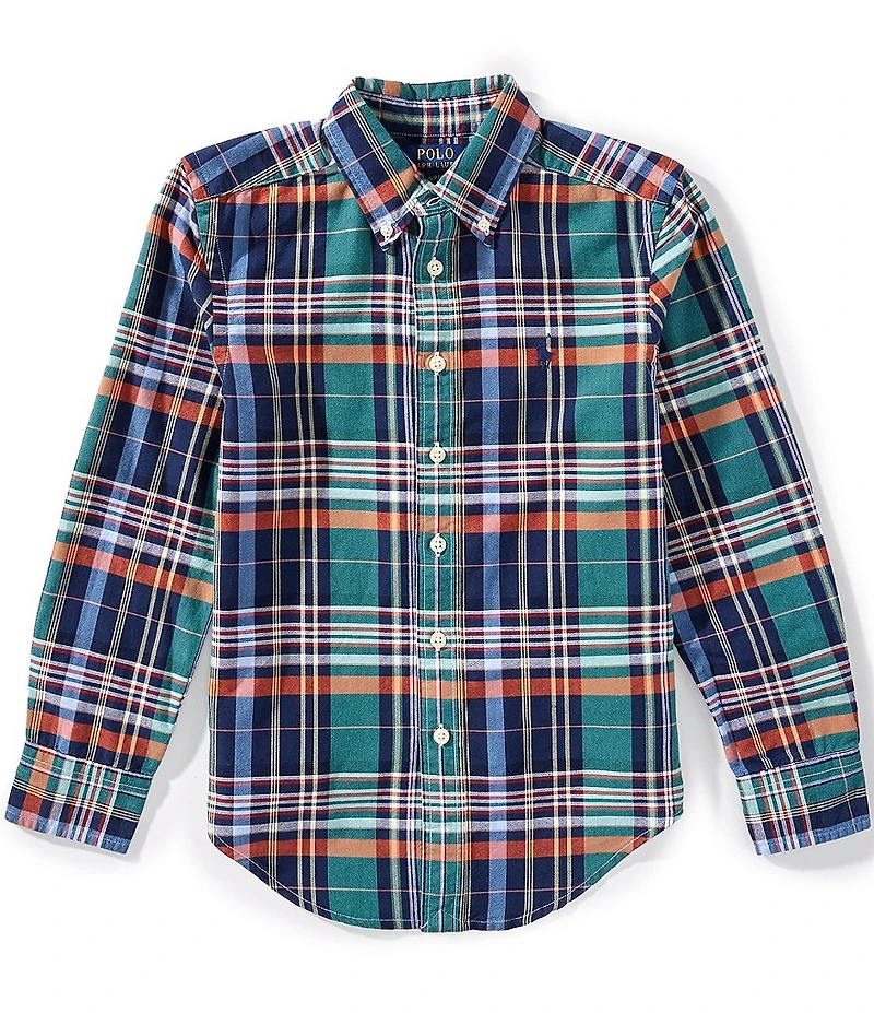 Polo Ralph Lauren Big Boys Long-Sleeve Plaid Oxford Shirt