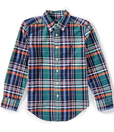 Polo Ralph Lauren Big Boys Long-Sleeve Plaid Oxford Shirt