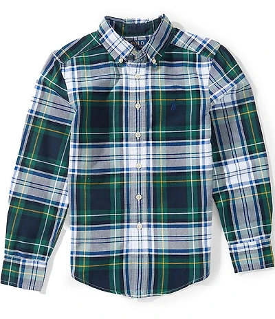 Polo Ralph Lauren Big Boys Long-Sleeve Plaid Oxford Shirt
