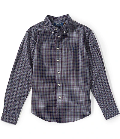 Polo Ralph Lauren Big Boys Long-Sleeve Plaid Poplin Shirt
