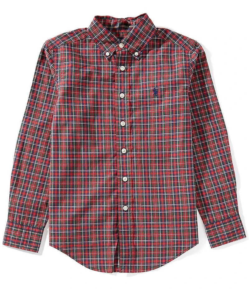 Polo Ralph Lauren Big Boys Long-Sleeve Plaid Poplin Shirt