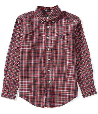 Polo Ralph Lauren Big Boys Long-Sleeve Plaid Poplin Shirt
