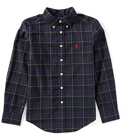 Polo Ralph Lauren Big Boys Long-Sleeve Plaid Poplin Shirt