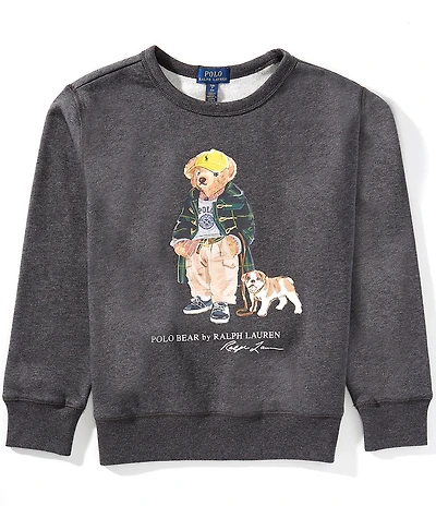 Polo Ralph Lauren Big Boys Long-Sleeve Polo Bear Heathered Fleece Sweatshirt