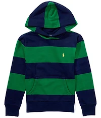 Polo Ralph Lauren Big Boys Long-Sleeve Rugby-Stripe Fleece Hoodie