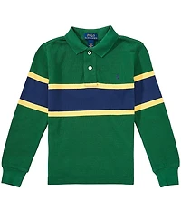 Polo Ralph Lauren Big Boys Long Sleeve Striped Cotton Mesh Polo Shirt