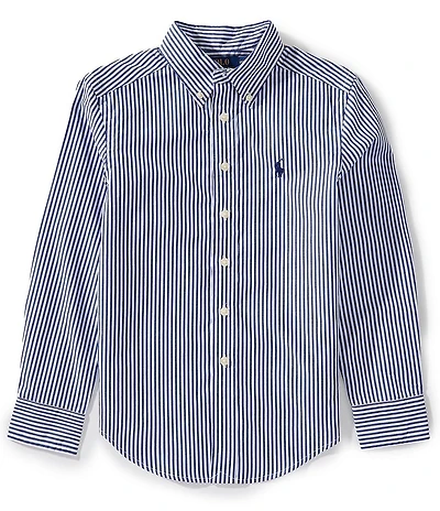 Polo Ralph Lauren Big Boys Long-Sleeve Striped Poplin Shirt