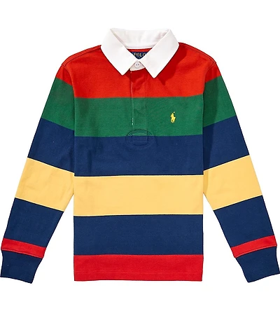 Polo Ralph Lauren Big Boys Long-Sleeve Striped Rugby Shirt